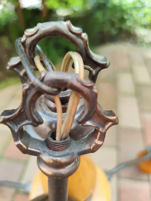 Lustra  veche anii 60 metal și lemn