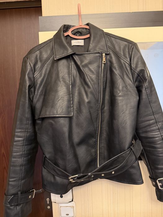 Geaca motivi piele , stil biker cu curea in talie