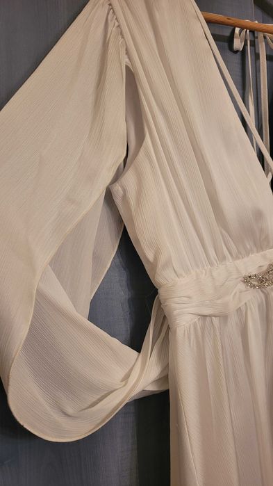 Rochie alba ocazie voal