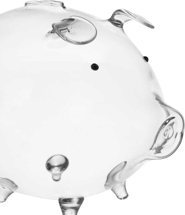 Pusculita din Sticla Transparenta pentru Copii si Adulti 12.5x18x12cm