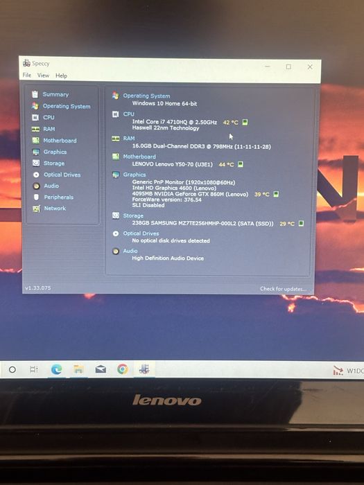 Laptop Lenovo Gaming• Procesor i7• 16gb ram• Placa Video 4gb • SSD 256