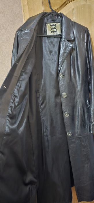 Натурал кожа плащ