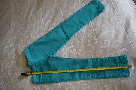 Pantalon nou H&M, copii 4-5 ani, culoare deosebita - turcoaz