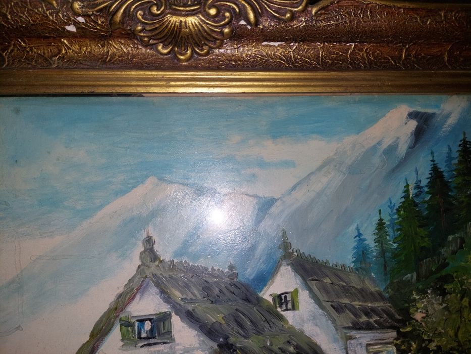 Tablou, ulei pe panza, "Peisaj de munte".