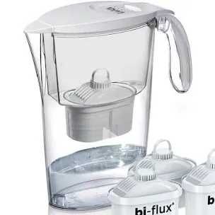 Cana filtranta de apa Laica Clear Line, 2.3 litri, Alb cu 2 filtre Bi-flux incluse