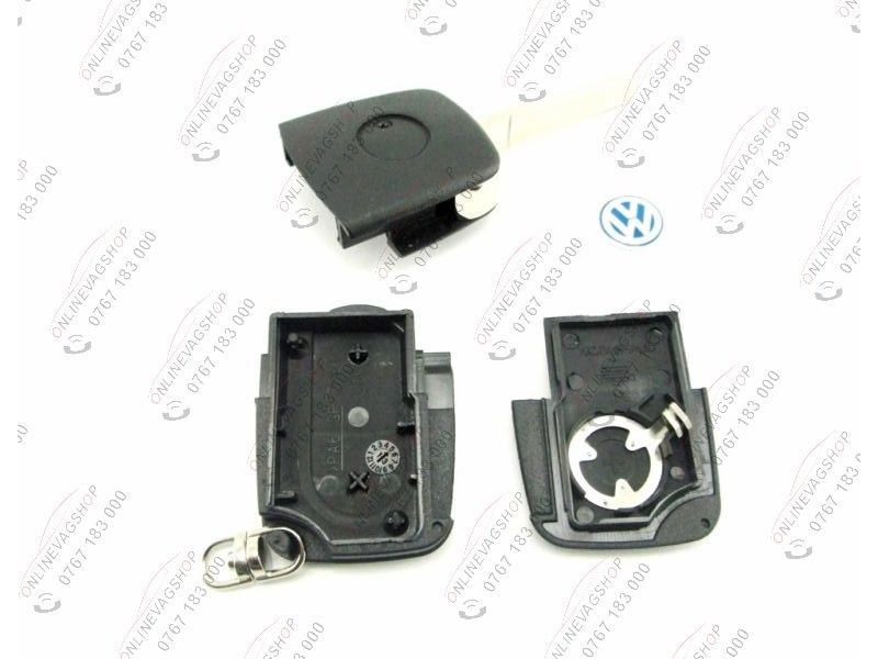 Carcasa cheie briceag ORIGINALA cu logo VW,SKODA,SEAT 2 butoane