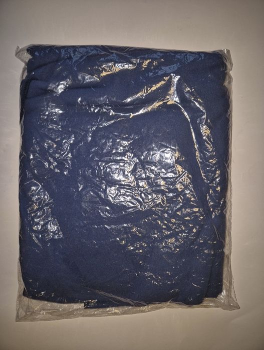 Patura albastra pufoasa din fleece 110x136 cm