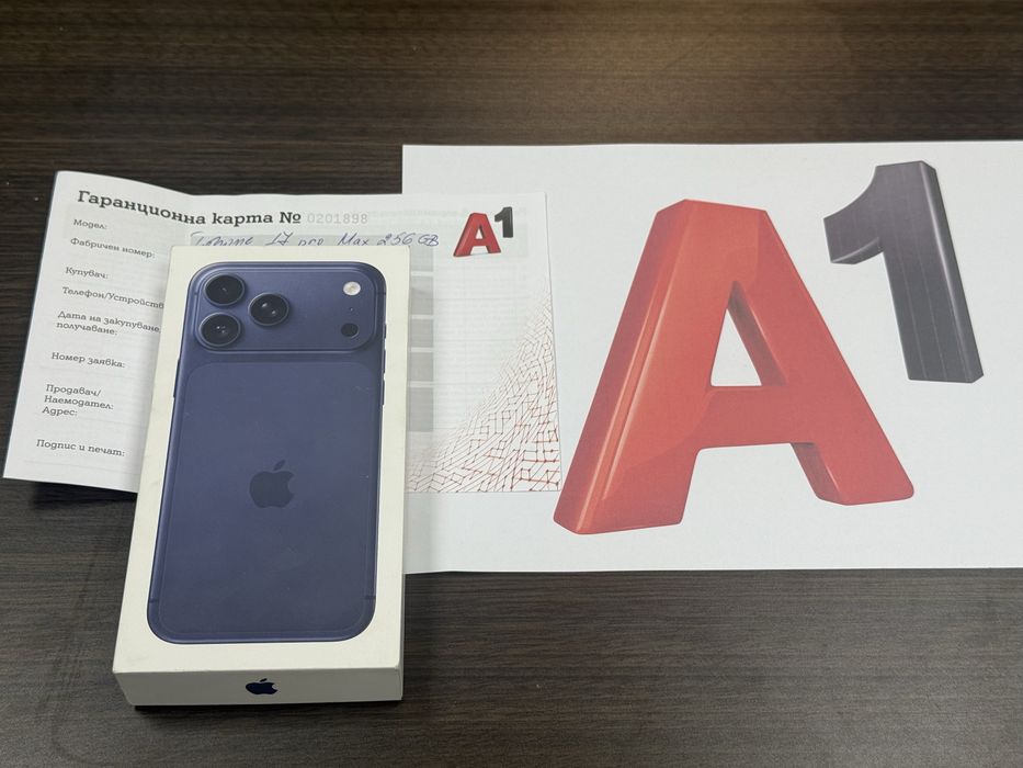КАТО НОВ 256GB iPhone 17 Pro Max A1 Гаранция 2028г. Blue / Син