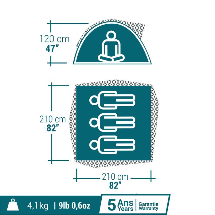 Cort Camping mh100 ultra fresh - 3 - produs resigilat Decathlon