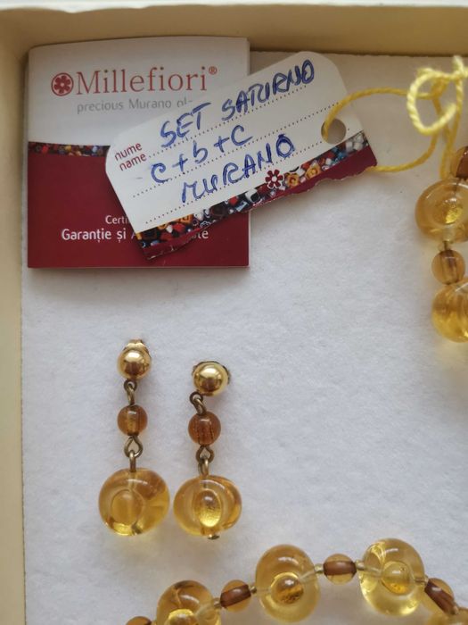 Set Millefiori din sticlă de Murano