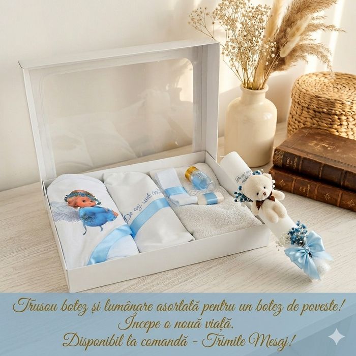 Trusouri +lumânare botez fetita/băiețel