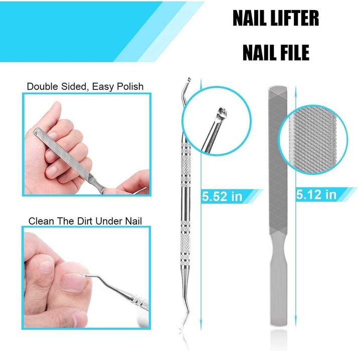 Trusa Manichiura Pedichiura Profesionala Unghii Incarnate 6 Piese Inox