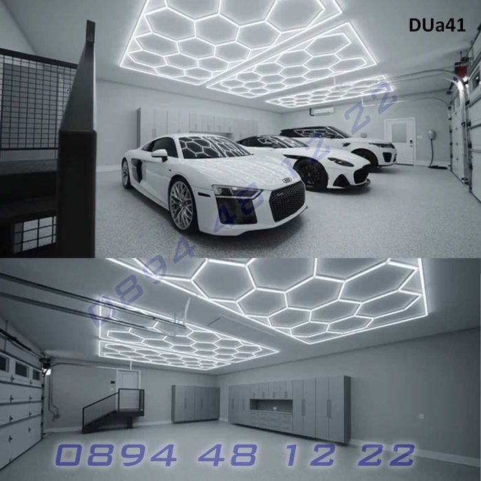 Лед светлина пчелна пита автомивка салон гараж шоу руум осветление led