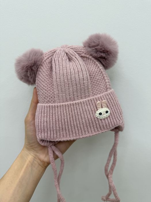 Шапочка зимняя для новорождённых 0-6 мес