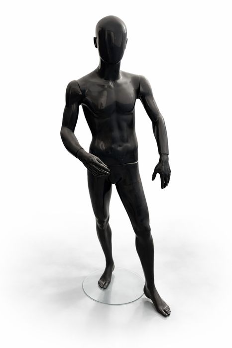 Манекен мужской глянцевый черный | премиум | витрина / шоурум