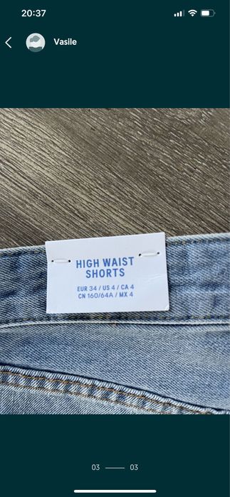 Jeans/blugi scurti H&M dama NOI