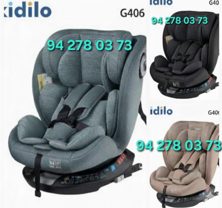 Комфортное регулируемое детское автокресло Kidilo isofix 0 + 36 кг