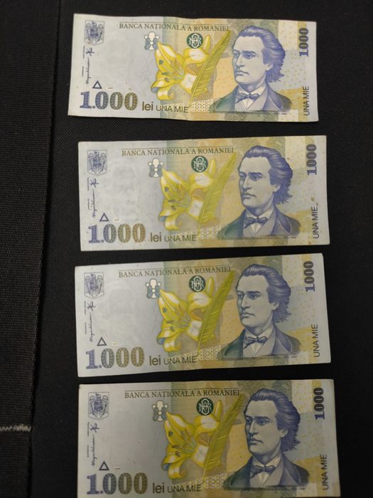 Bancnote 1000 lei, sesiunea 1998, impecabile