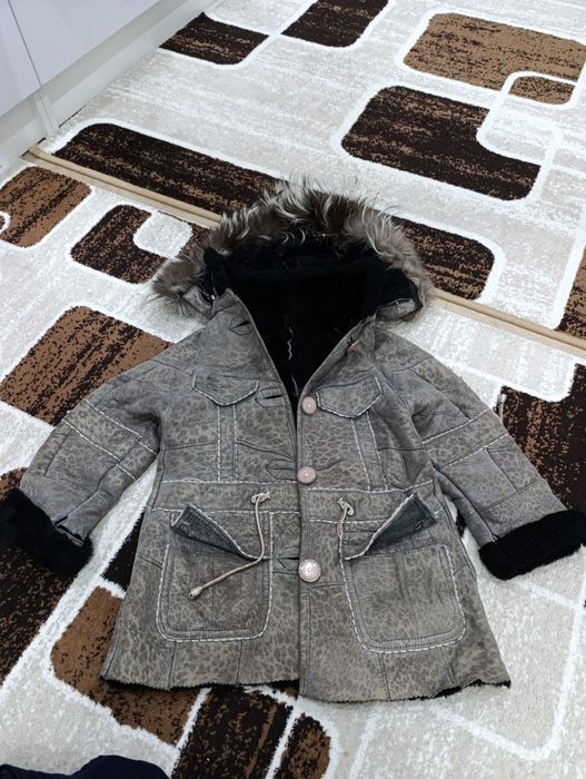 Натуральная дубленка для девочек 5-7 лет