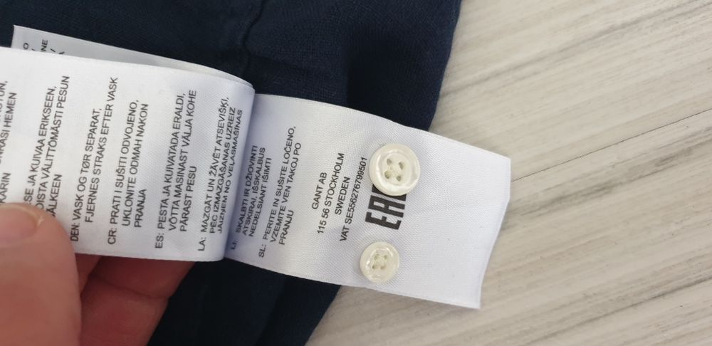 Gant 100% Len / Regular  Fit Mens Size L ОРИГИНАЛ! Мъжка Ленена Риза!
