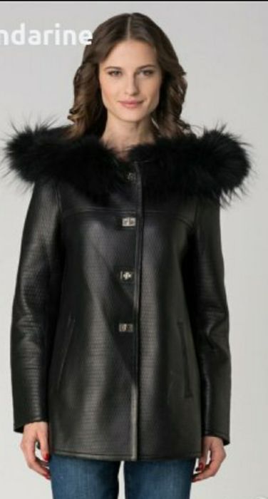 ПРОМО GIORGIO PARIS cuirs et fourrures, Черно кожено дамско яке нов