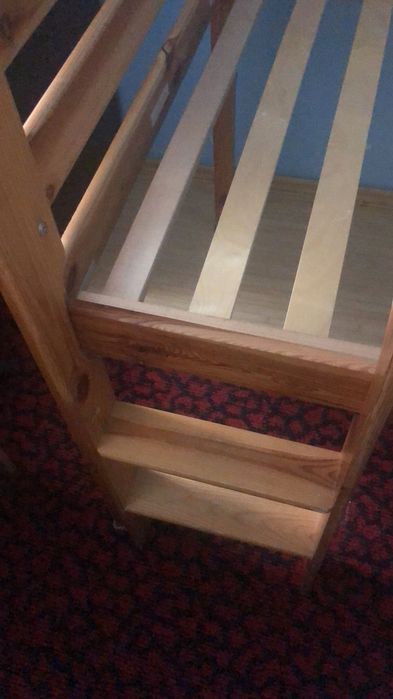 Vand pat etajat lemn masiv import germania cu scara si tobogan