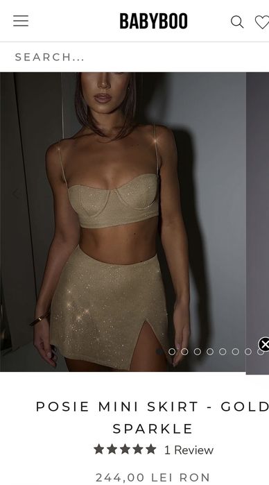 Fusta BabyBoo gold sparkle