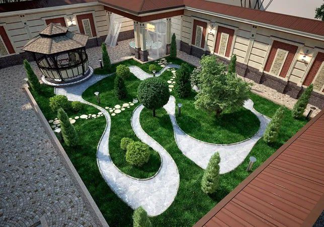 Landshaft yaratish.Gazon,archa,mevali daraxlar