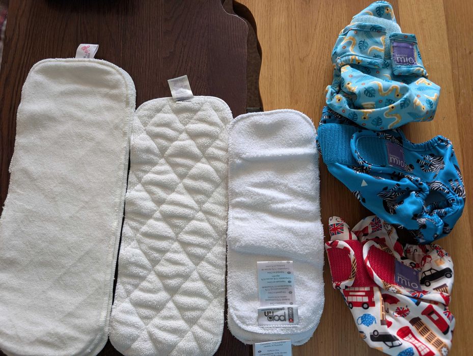 Многократни пелени, нови, неизползвани 3 броя Bambino Mio с подложки
