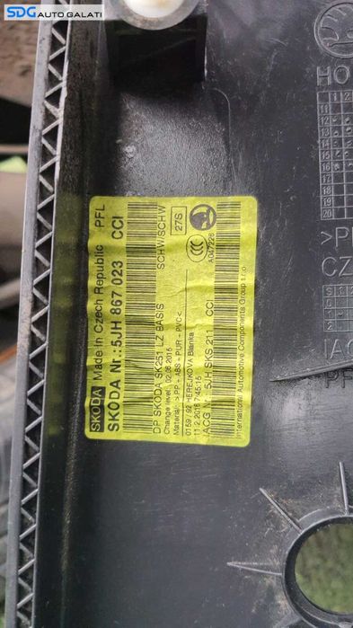 Tapiterie Panou Fata Interioara Usa Portiera Stanga Spate Skoda Rapid 2013 - 2022 [C1603]