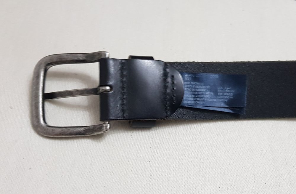 Curea Tommy Jeans din piele naturală neagră, 100 cm, made in Romania