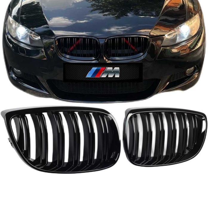 Set 2 grile duble M negre BMW Seria 3 Coupe E92 Cabrio E93 2006-2010