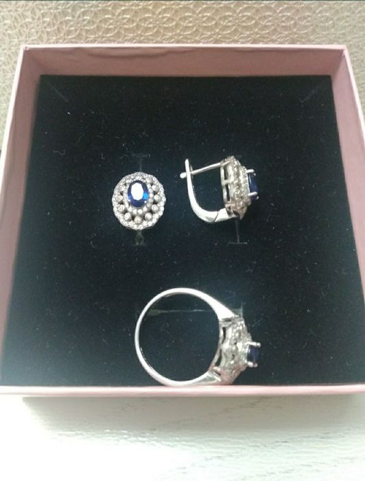 Серьги из серебра, с Сапфирами, Турция.