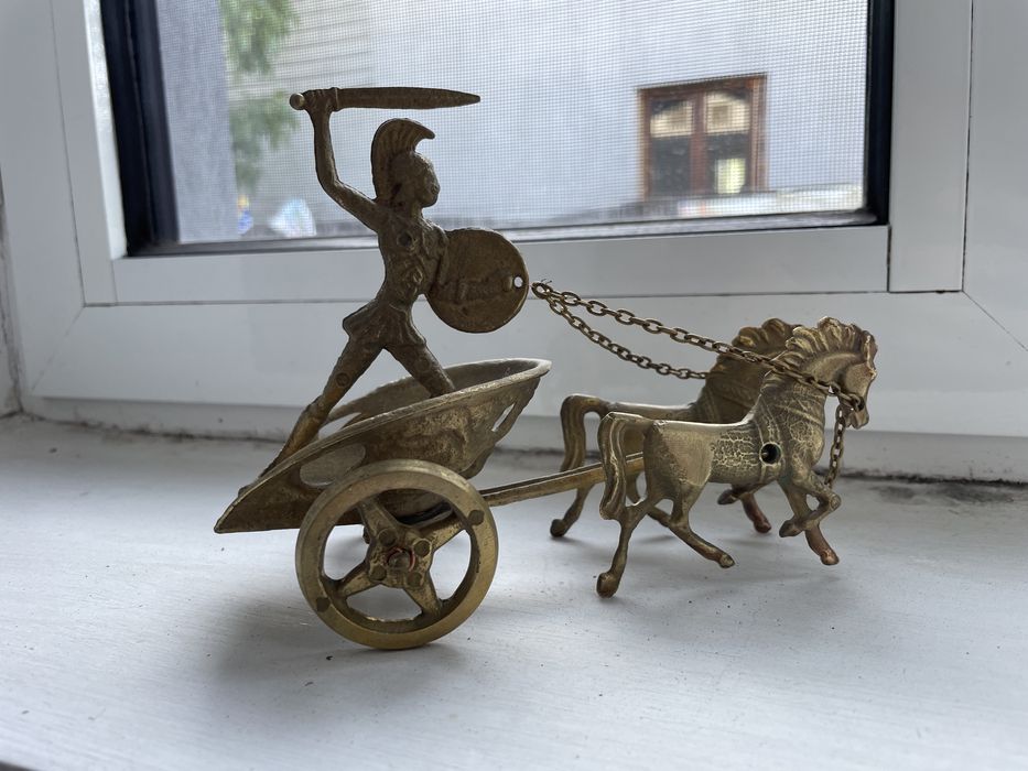 Obiect decor Statueta gladiator alama restaurata