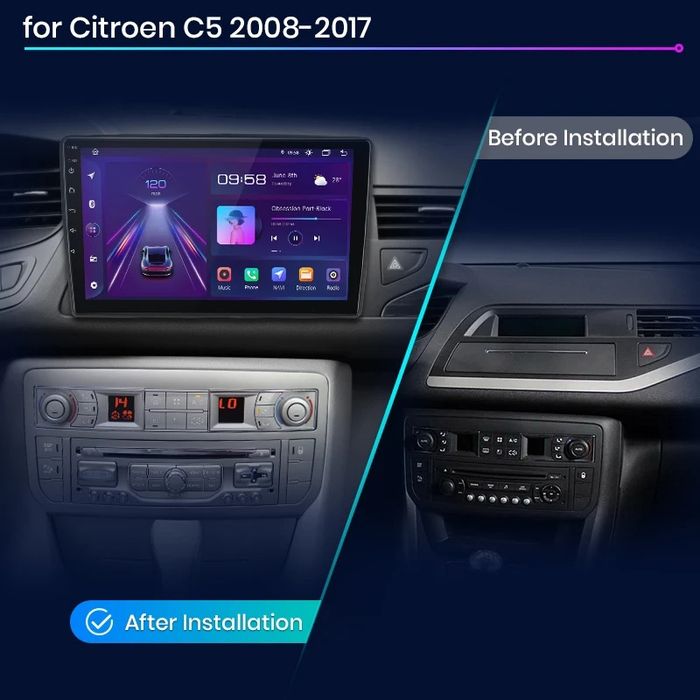 Citroen C5 мултимедия Android GPS Навигация Carplay Android auto