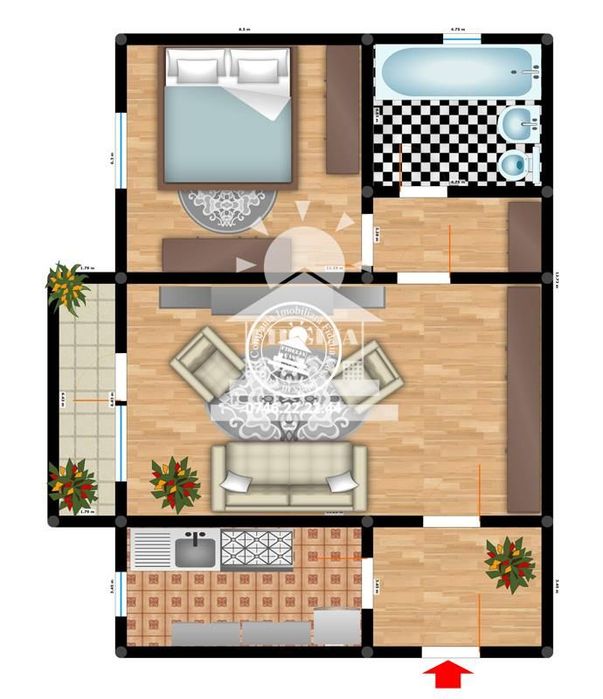 Apartament 2 camere de vanzare zona Dacia  Iasi