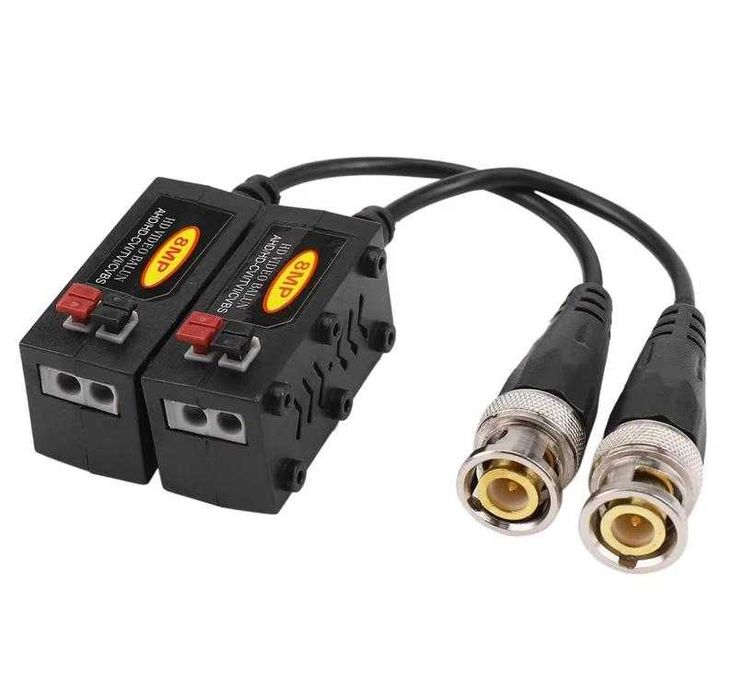 Видео Балун до 8 MPx Комплект от 2 броя Twisted Pair Transmitter 4K FULL HD 1080P Video Balun за 1MP/2MP/3MP/4MP/5MP/8MP HD-CVI/AHD/HD-TVI/CVBS Камери