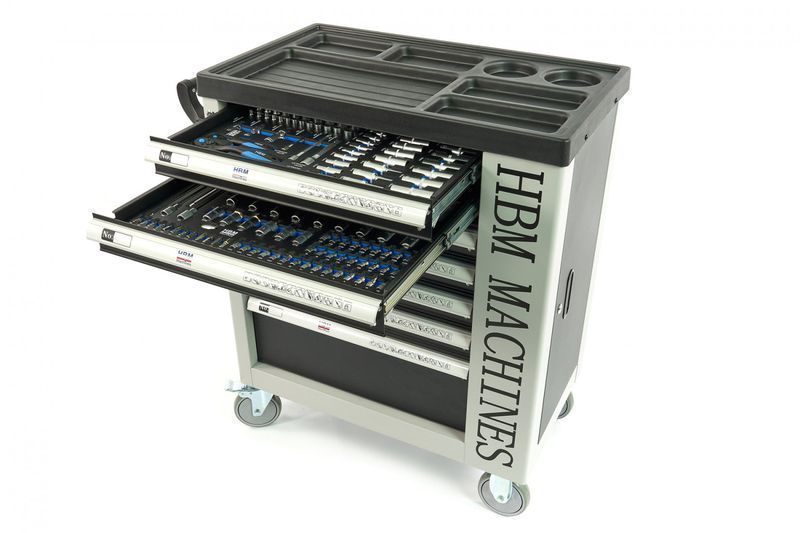 Професионален шкаф с инструменти hbm със 7 чекмеджета, 245 броя, 6 мод