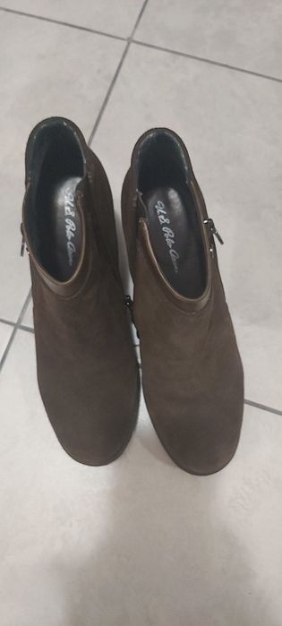 Botine piele naturala intoarsa