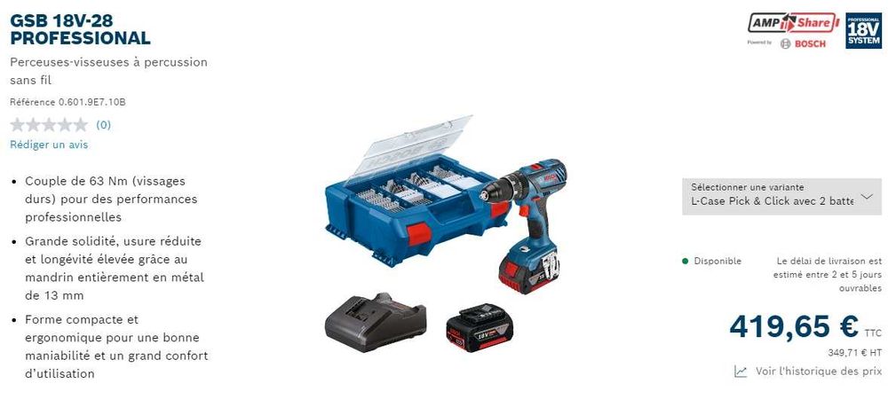 BOSCH GSB 18V-28 - Акумулаторен ударен винтоверт неразличим от нов!