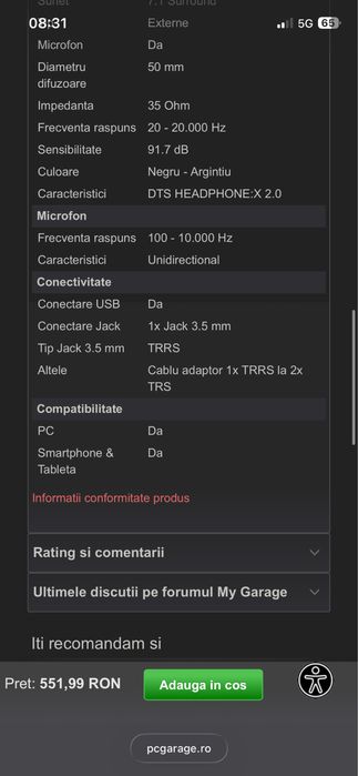 Vand casti gaming Logitech G Pro X
