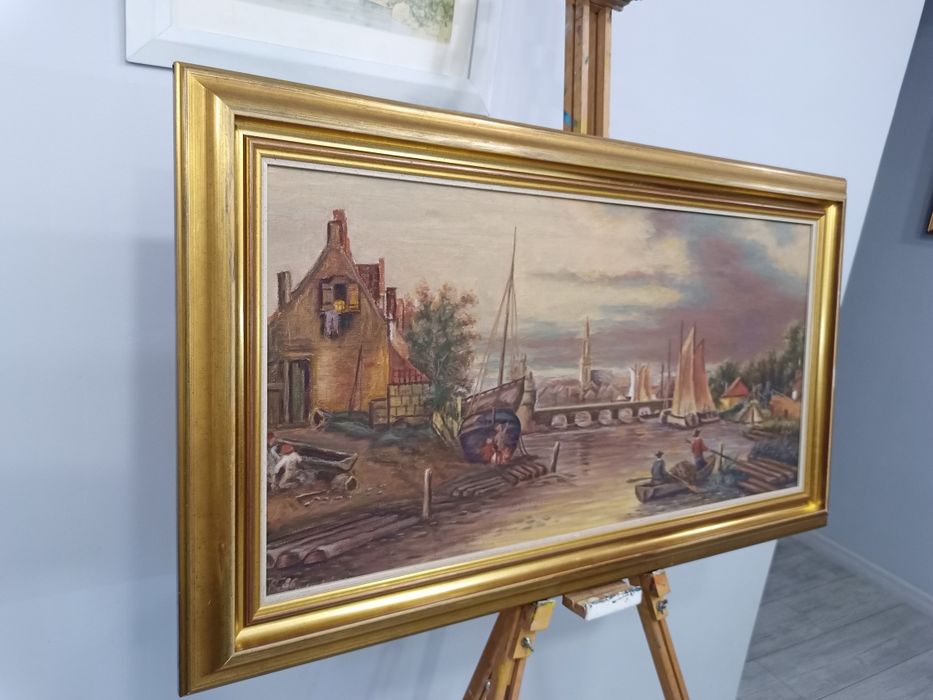 Оригинална немска картина маслени бои Baumeister (1986 г.) – 93x53 см