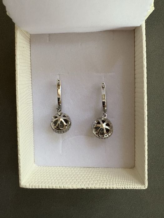 Сребърен комплект колие + обеци 925 проба