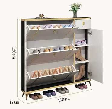 Узкий шкаф для обуви, Обувница в прихожую, этажерка, обувной шкаф Лофт