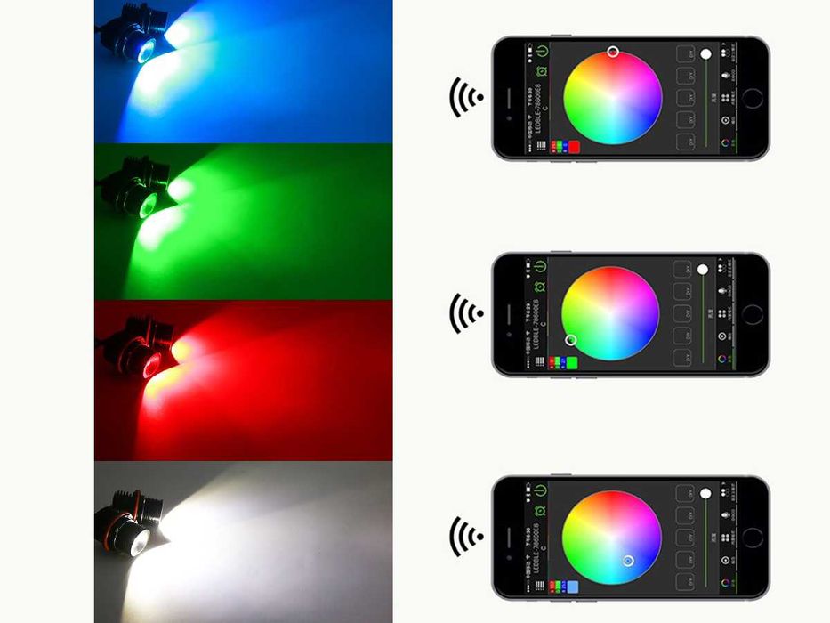 Becuri LED Color Angel Eyes cu Bluetooth pentru BMW E39 E60