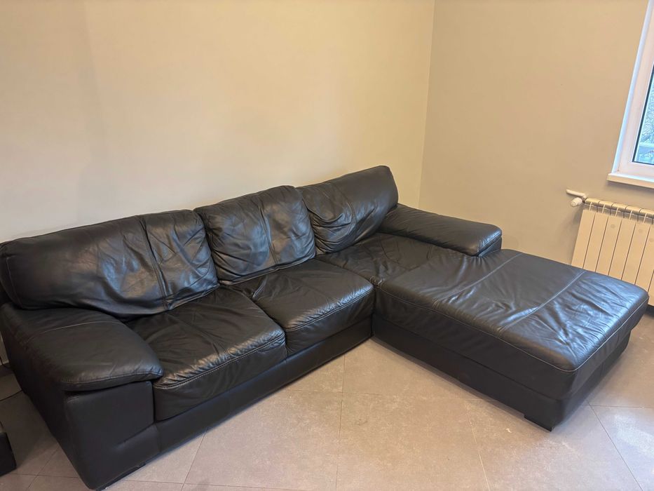 Черен Кожен диван