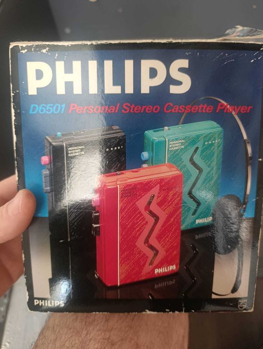 Philips D6501 Personal Stereo Cassette Player – Nou, cu căști