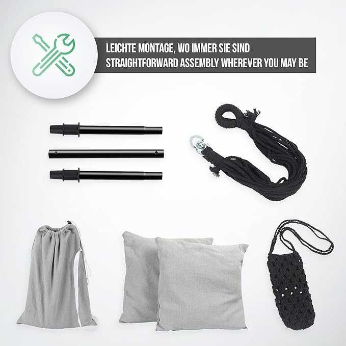 MIADOMODO® Висящ стол - хамак, 150 кг, сгъваем,