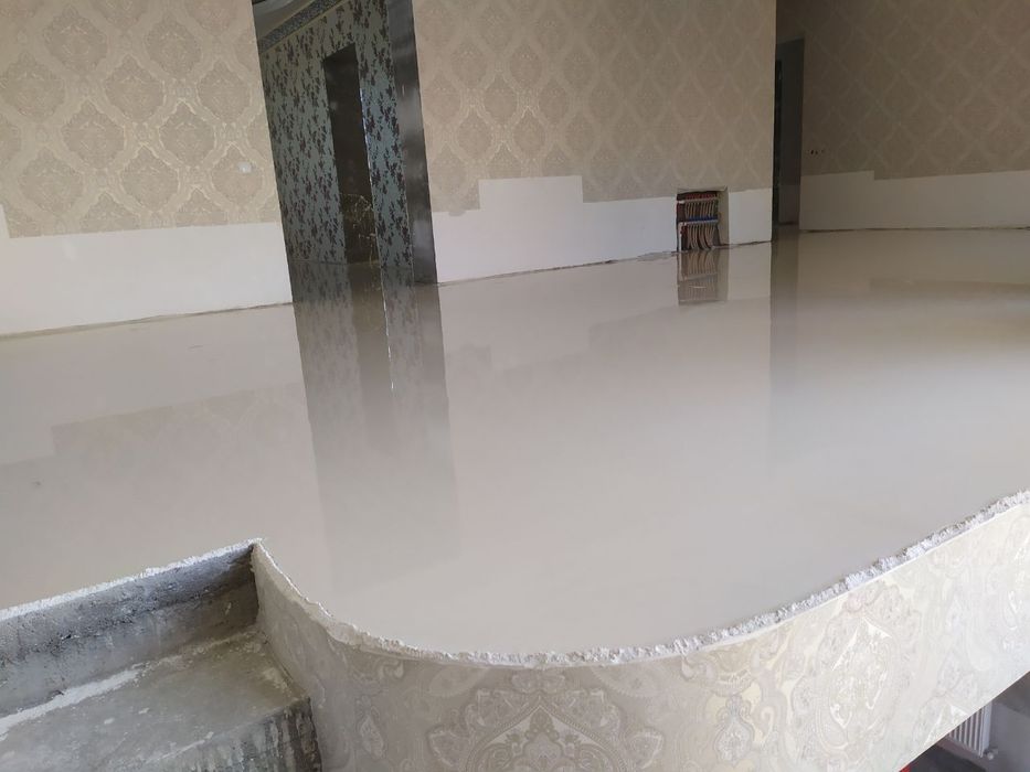 Установка ламинат, наливной пол