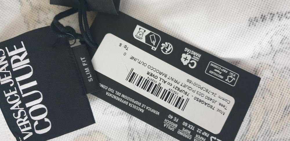 Versace Jeans Couture Slim Pique Cotton Print Barocco S НОВО ОРИГИНАЛ